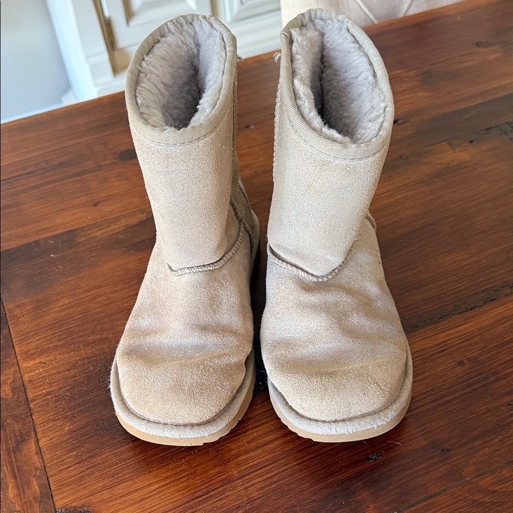 UGG Metallic and Beige Shearling Boots